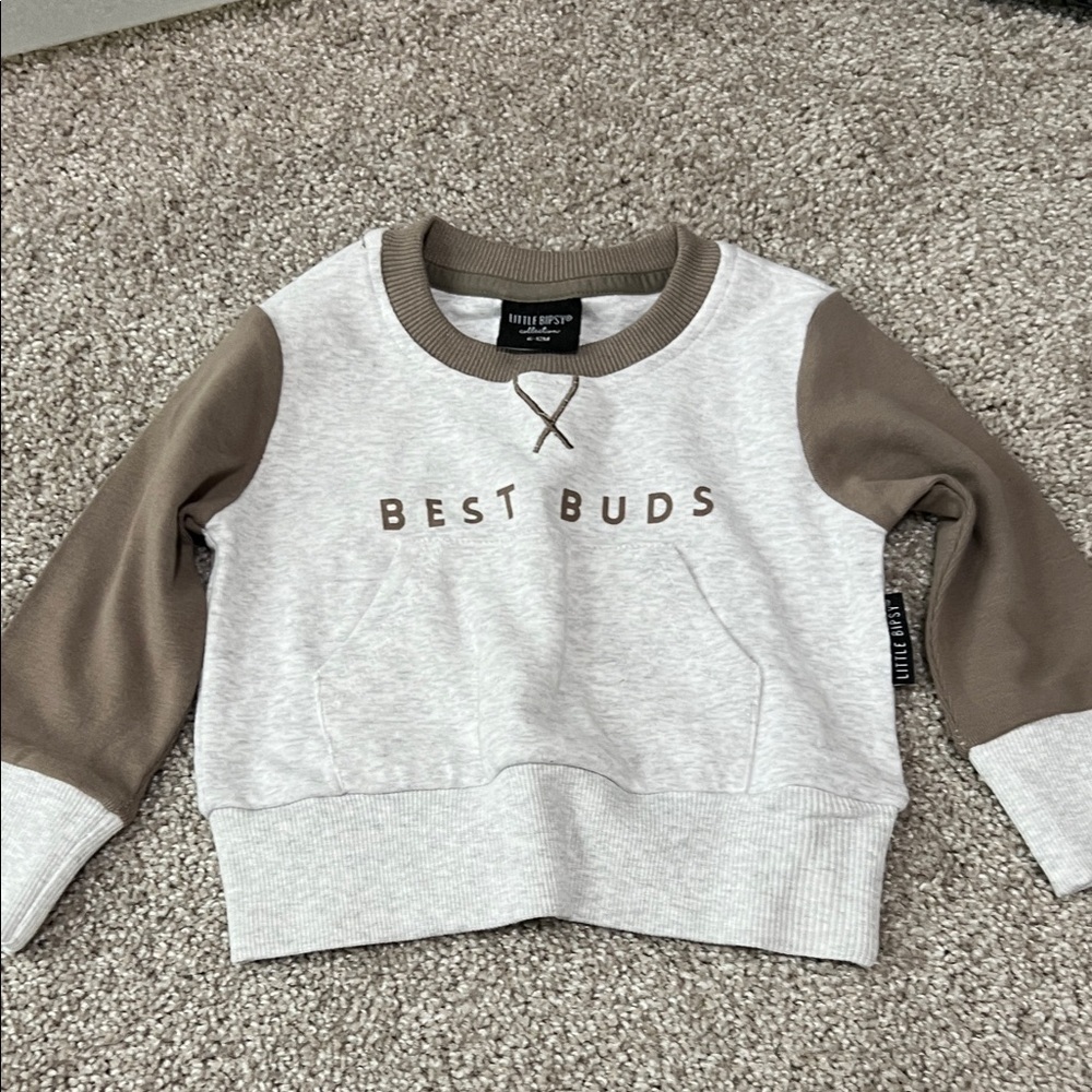 Little Bipsy Brown and Gray Kids Joggers - Picture 3 of 5